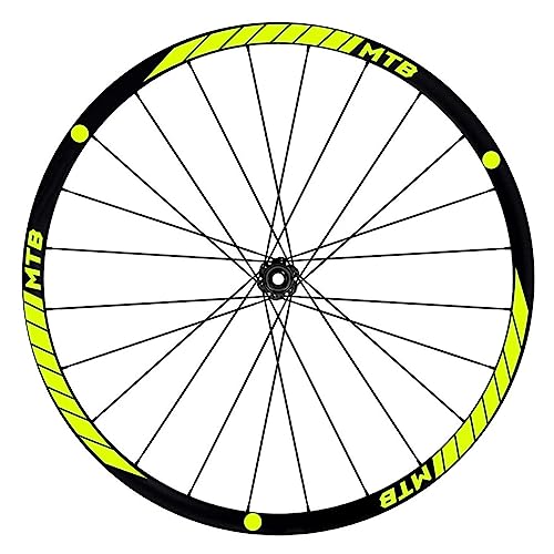 Kit adesivi completo per Cerchi Bici 26''-27,5''-28/29'' Pollici Ruota Bici MTB Bike Stickers qualità scegli colore MTB007 (28-29'' Pollici, 029 Giallo Fluo)