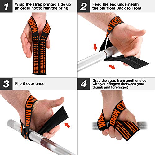 Image of WARM BODY COLD MIND V1 Lifting Wrist Straps for Olympic Weightlifting - Rated at 660 lb - Hand Wraps for Powerlifting, Weight Lifting, Bodybuilding Functional /Cross Training, Deadlift Gym Bar, Cotton