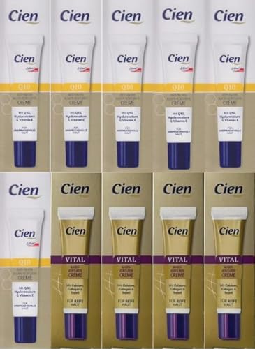 10x CIEN Augen-Konturen Creme Anti-Falten Q10 Mischkarton Hyaluron Vitamin E 10x CIEN Augen-Konturen Creme Anti-Falten Q10 Mischkarton Hyaluron Vitamin E