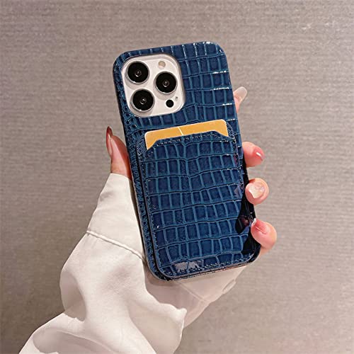Coque iPhone 12 Pro crocodile bleu nuit anti rayure et élégante