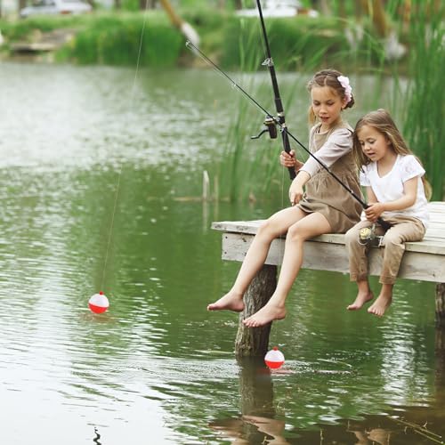 Image of Coopay 15pcs-50pcs /lot Fishing Bobbers Floats Set Hard ABS Snap on Red /White Float Bobbers Push Button Round Buoy Floats Fishing Tackle Accessories Size: 0.5 /1 /1.25 /1.5 /2 Inch