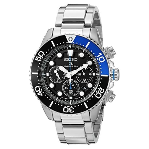 Seiko Men's SSC017 Prospex Analog Japanese Quartz Solar Stainless Steel Dive Watch
