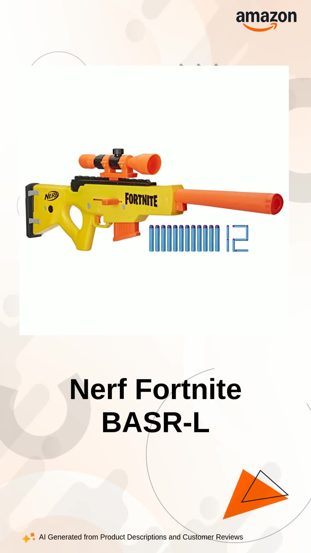 Nerf Fortnite BASR-L Bolt Action Clip Fed Blaster