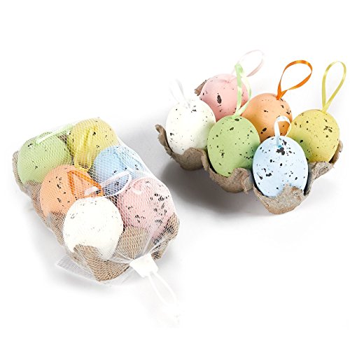Easter Egg Ornaments In 6 Colorful Metallic Gold Designs (36 Pack) #TOP7