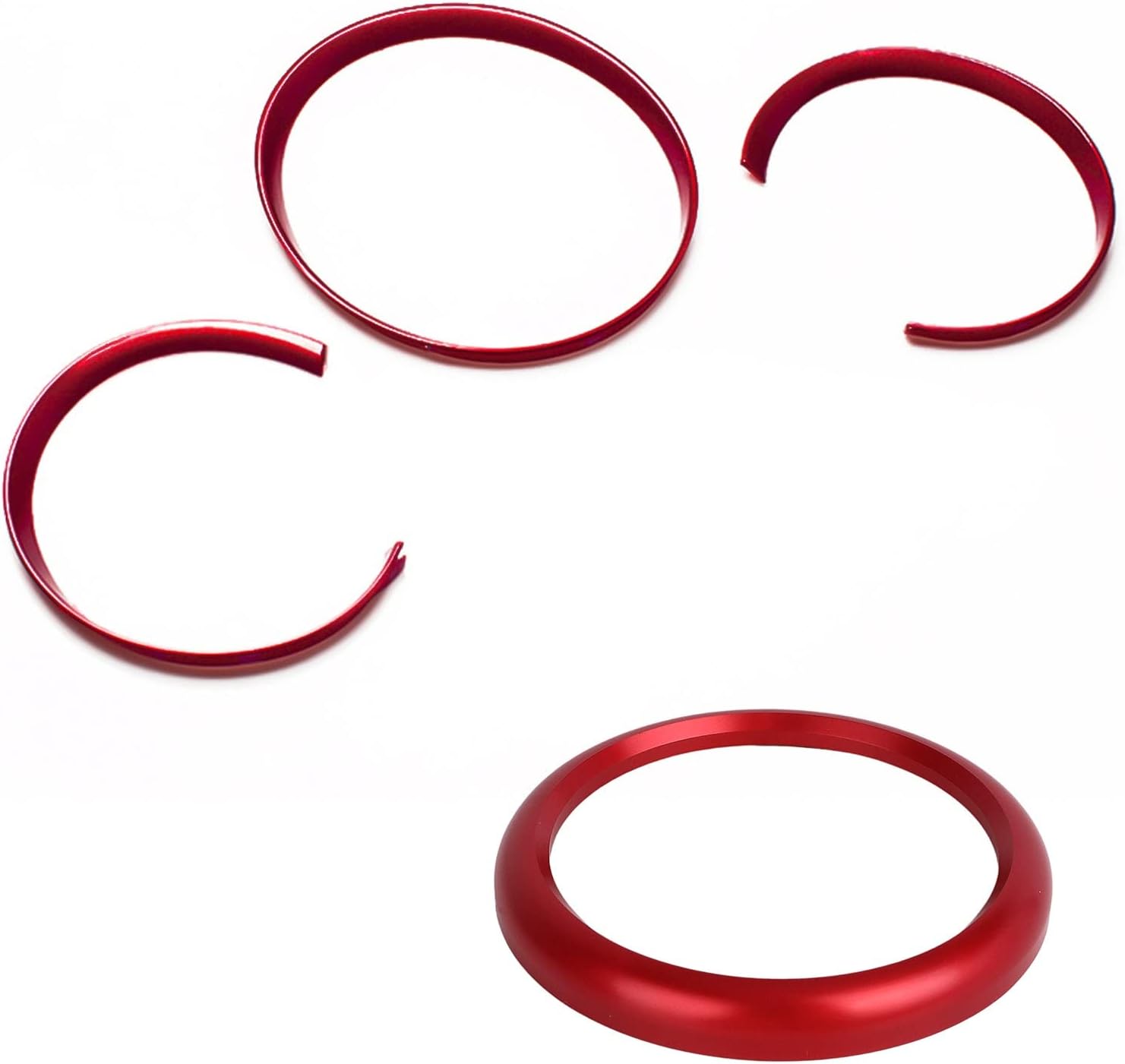 x xotic tech Dashboard Gauge Meter Instrument Frame Dash Clock Ring Trim Covers Compatible with Porsche Macan 2015-up, 718 Cayman Boxster 2016-2018 (Red) - 4PCS