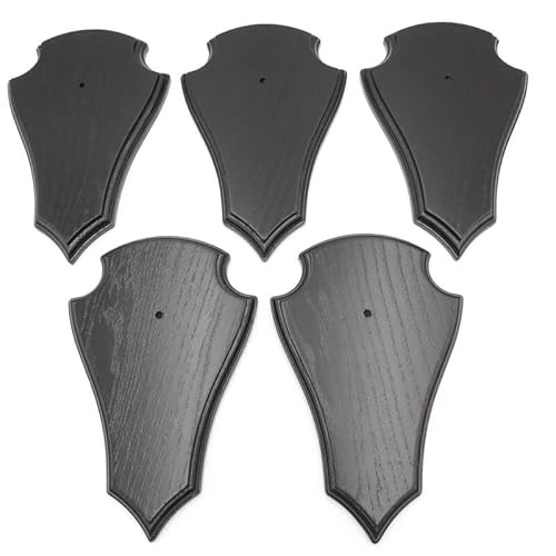 Generisch 5 Stück REH Trophäenschilder Spitz Eiche dunkel groß AF 21 cm x 13 cm