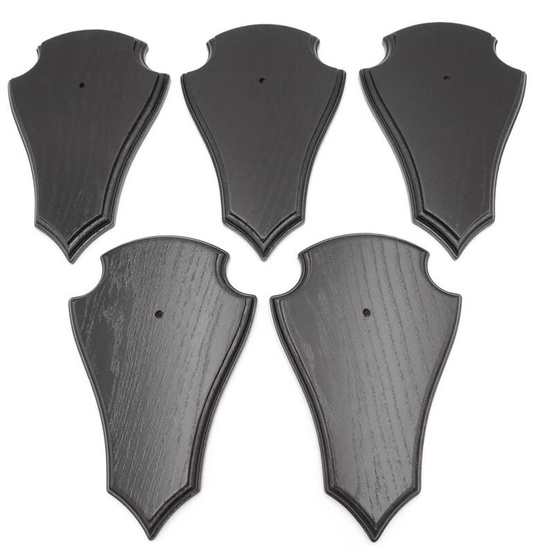 Generisch 5 Stück REH Trophäenschilder Spitz Eiche dunkel groß AF 21 cm x 13 cm