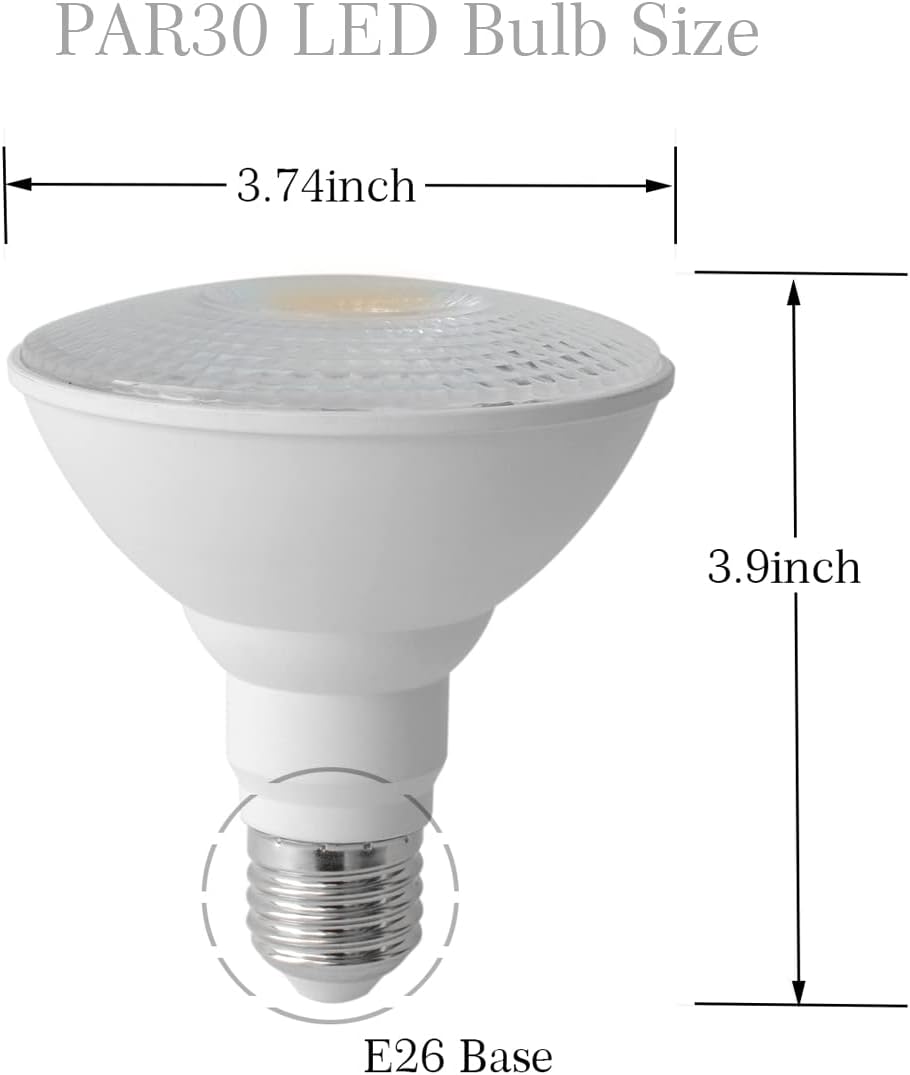 PAR30 LED Bulb 2-Pack,Dimmable,2700K Warm White 10W (75W Equivalent),E26 Base Spot Lights for Recessed Can Lighting Indoor