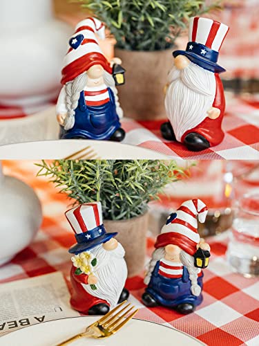 Dn Deconation 4Th Of July Gnomes Decor Patriotic Gnome Decorations 2 Pcs Red White And Blue Figurines American Stars Stuff Stripes Gnome Gifts For Fourth Of July Independence Day #TOP4