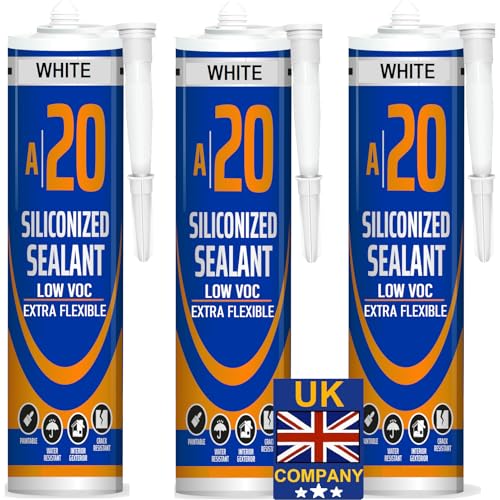 BONDIFY Sigillante Impermeabile per Finestre Bianco, Interni Esterni Silicone Acrilico Verniciabile Bianco 500g x 3 SENZA SOLVENTI Silicone Acrilico Sigillante per Crepe e Fessure, Bagno Cucina, Porta