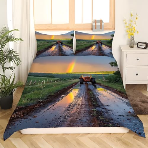 Housse de couette tracteur microfibre douce avec fermeture éclair