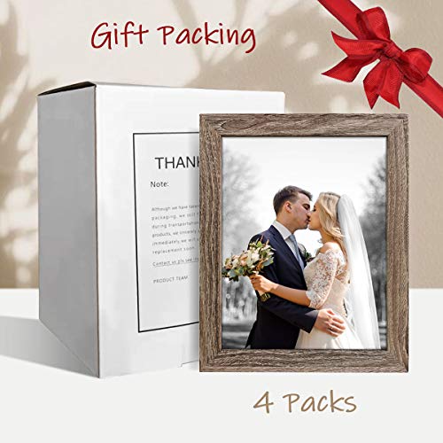 Nuolan 8X10 Picture Frame, Rustic Gray Wood Pattern Art Photo Frames For Wall Or Tabletop Display, Pack Of 4 (Nl-Pf8X10-Rg) #TOP6