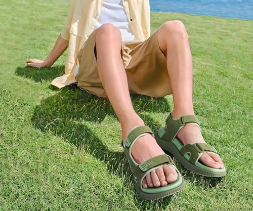 Image of KuaiLu Mens Hiking Sandals With Arch Support Sport Recovery Athletic Walking Sandals For Man Outdoor Summer Casual Thick Cushion Beach Water Fisherman Sandal Size 7-15