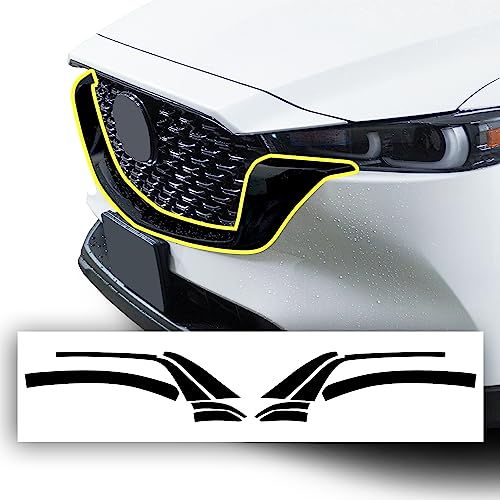 BOGAR TECH DESIGNS for Mazda CX-5 2022-2025 Front Chrome Delete – Precut Vinyl Overlay Kit, Gloss Black Blackout Trim