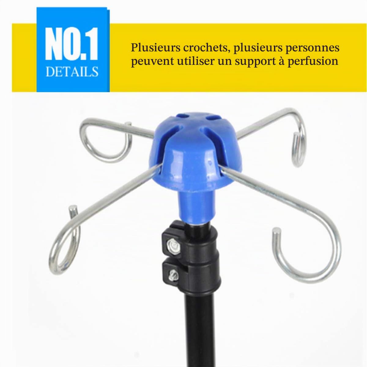 Support D'égouttement De Réglable - Pied À Perfusion en Acier Inoxydable De Qualité, À Usage pour Pied À Perfusion pour Clinique Ou Domicile, Hauteur Réglable 70~210cm(210cm(83in))