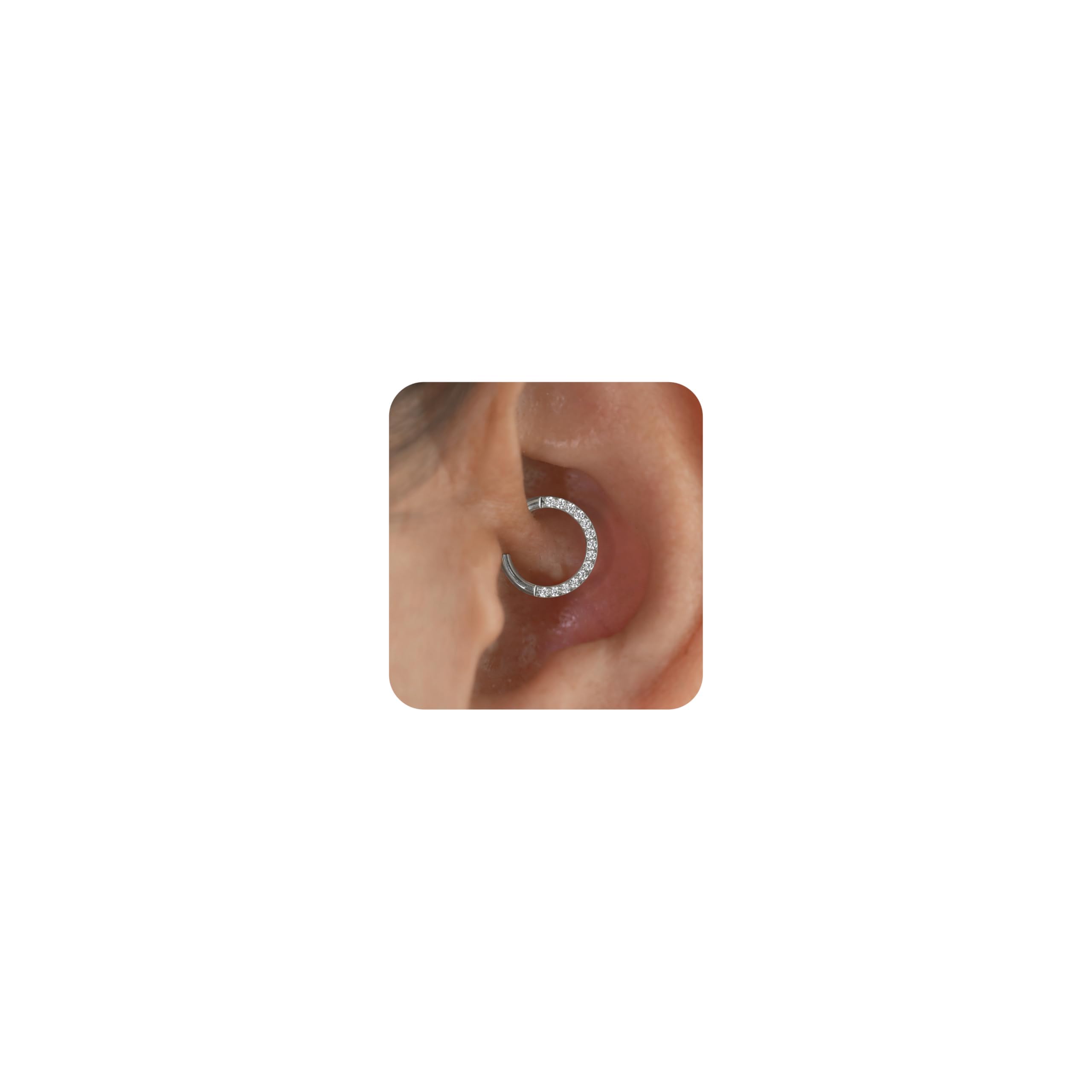 Piercing para la nariz para mujer, acero inoxidable, oro y plata, piercing para la nariz, hélix, septum, tragus, conch, piercing labial, nariz, anillos, circonitas, 8 mm/10 mm