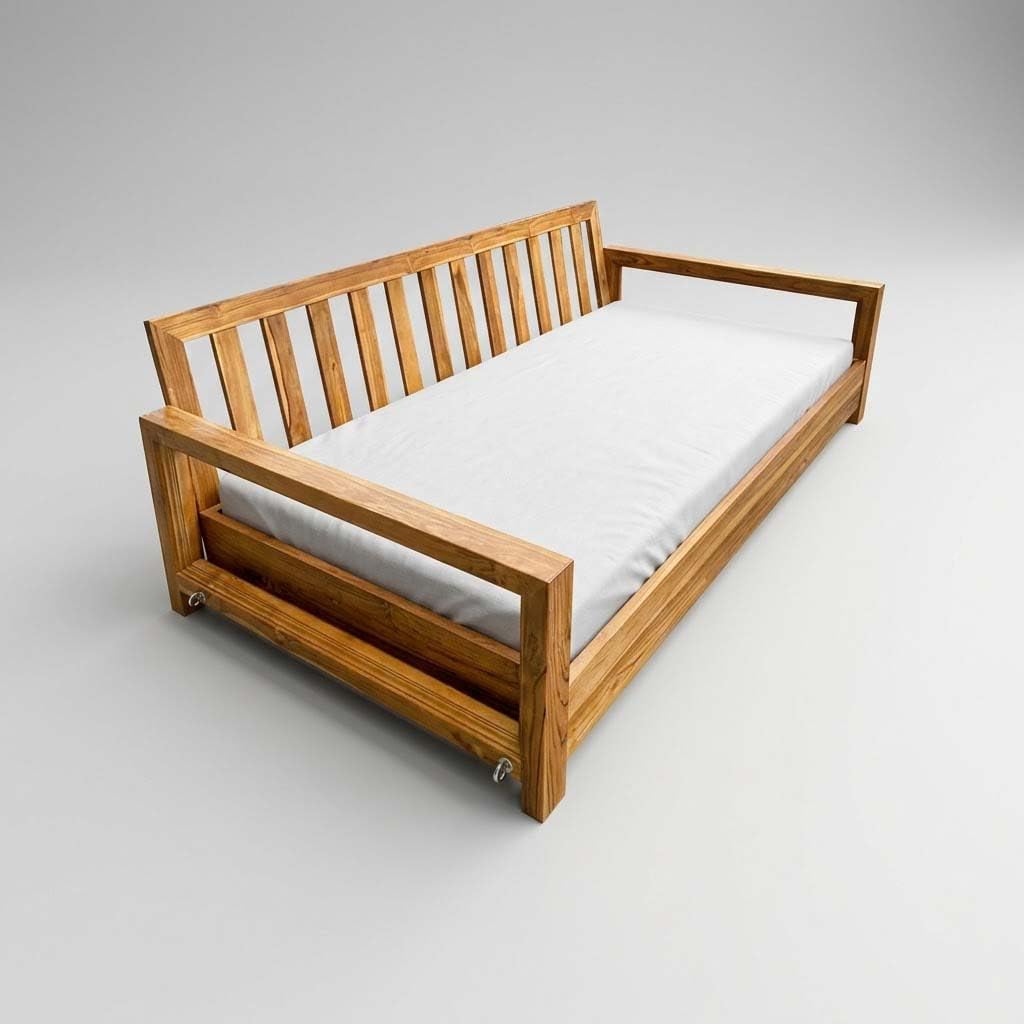 Prolinemax Crib Size 52x28x6 Outdoor Foam Daybed Mattress High Density 1.8 PCF Medium Firm for Patio Daybed Porch Swing Bed