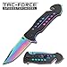 Tac-force Assisted Opening Hunting Camping Outdoor Rescue Folder Rainbow Stainless Steel Blade