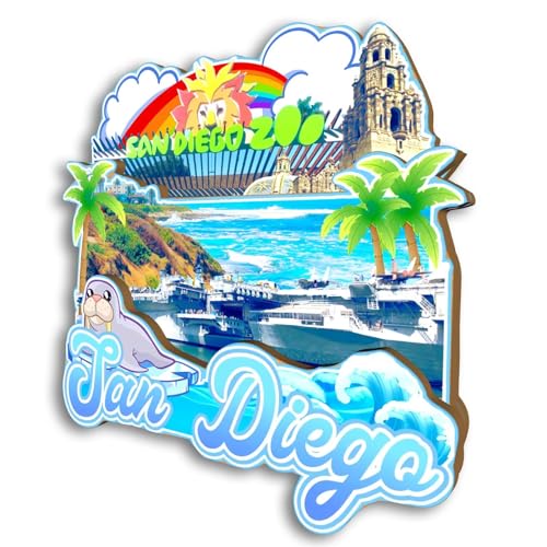 Imán de refrigerador San Diego California 3D artesanal miniatura 2