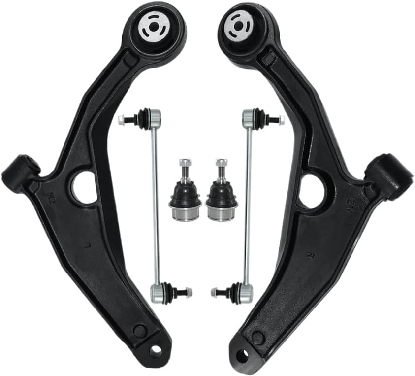 6 Pcs Front Lower Left Right Control Arm Ball Joint Suspension Kit Compatible With AVENGER SEBRING 200 2007 2014
