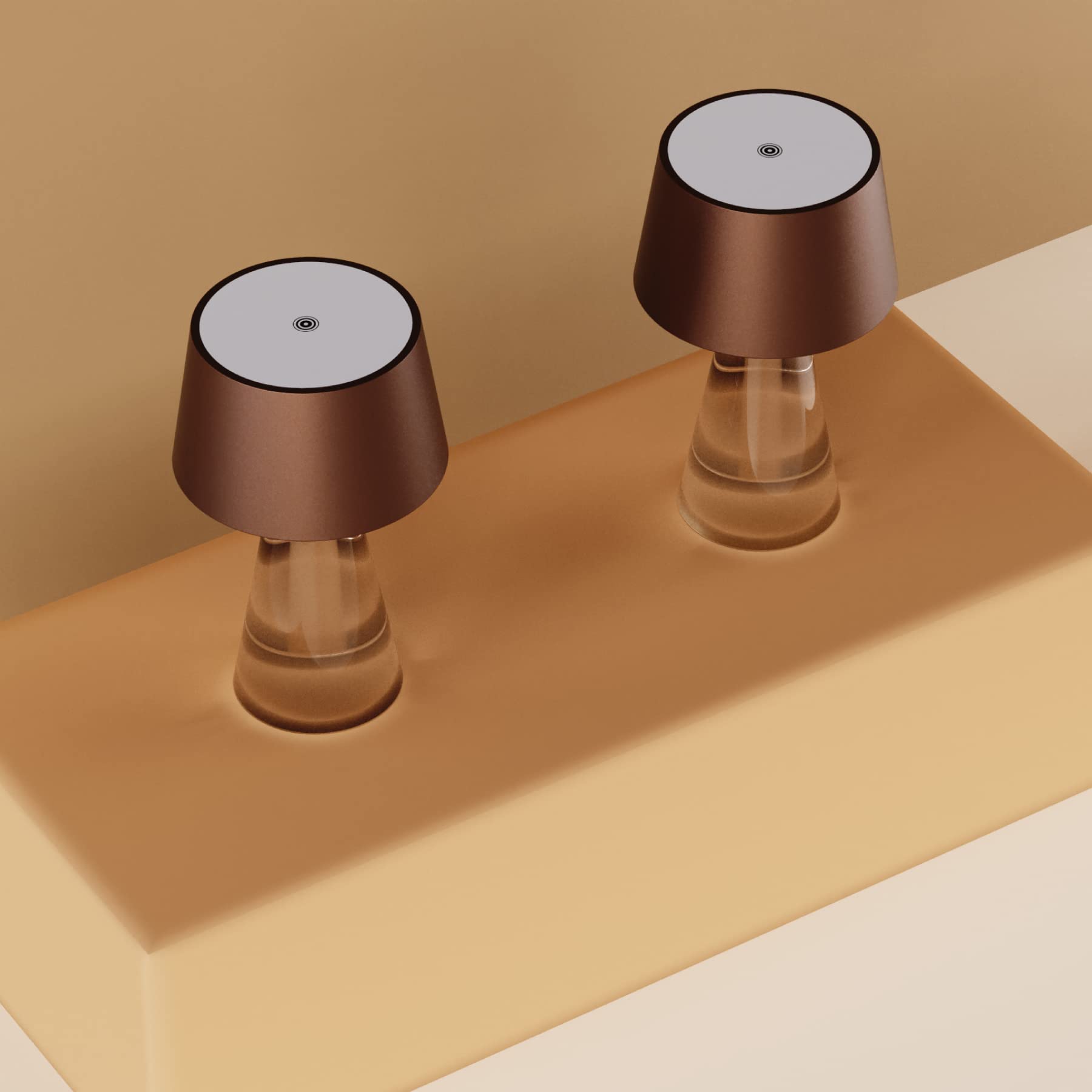 Stilosa 3 Mood - Lampada Ricaricabile Bassa da Tavolo senza fili - Luce LED Regolabile (Dimmer) con il Tocco - Casa e Ristorante - USB C - IP54 Uso Interno ed Esterno - Bronzo Oxide