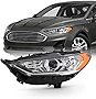 AKKON - Fits 2017-2020 Ford Fusion Sedan w/o LED DRL Model [Halogen Type] Projector Chrome Headlight Driver Left Side