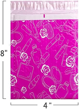 Dyforce Patterned 50-Pack Padded Envelopes(4X7inch/100 * 230mm) - Pink Rose Bubble Mailers Postage Bags for Packaging Mailing Bags Small Padded Envelopes Self Seal Postal Bags for Samll Business
