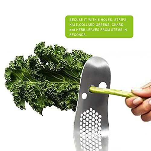 Garlic Press Rocker & Leaf Herb Stripper With Silicone Roller Peeler And Bottle Opener(Color Random), Stainless Steel Garlic Crusher Chopper Squeezer Slicer Mincer Press #TOP4