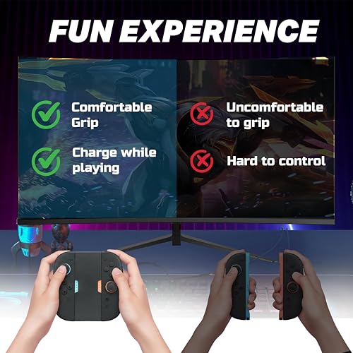 Image of NiTHO Charging Grip for Switch 2 JoyCon with 3M USB-C Cable, Ergonomic Controller Charger Handle Grip for Nintendo Switch 2, Compact Clip-In Charging Grip Holder, Play While Charging