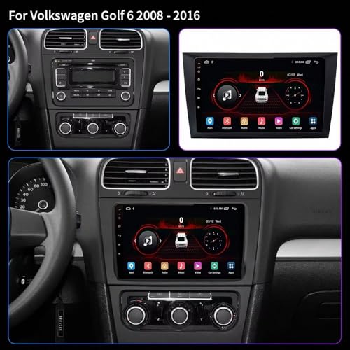 Pantalla Carplay para Golf 6 con Bluetooth, GPS y Mirror Link 2