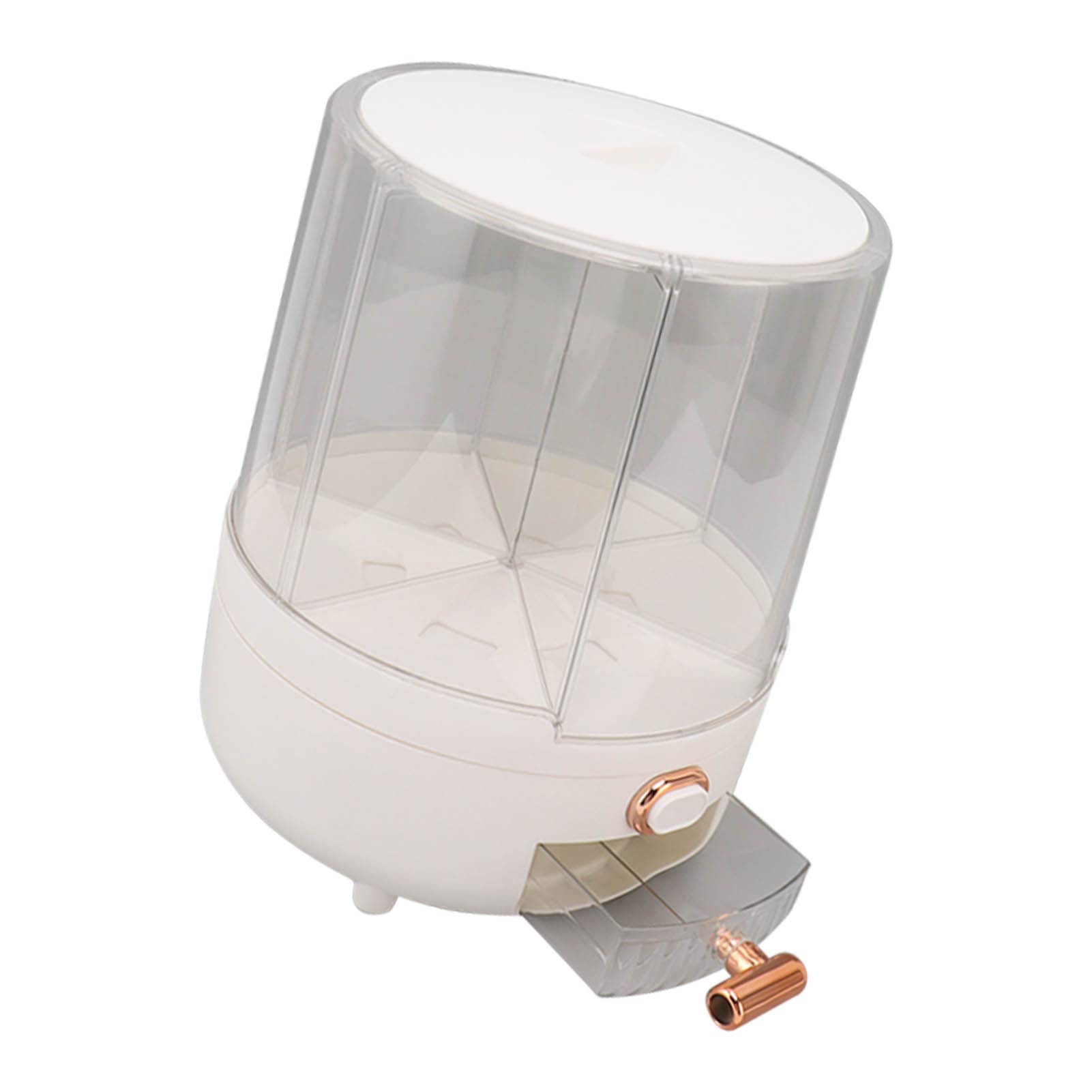 Dispenser per Riso 6 Scomparti, Contenitore per Cereali Rotante 360° con Capacità 11,8kg, per Stoccaggio Alimenti Secchi Trasparente, Rimozione Intelligente con un Click (Grande)