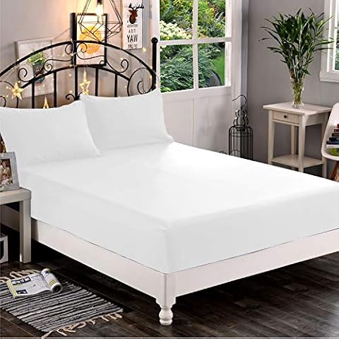 Premium Hotel Quality Fitted Sheet, Full, White Cover