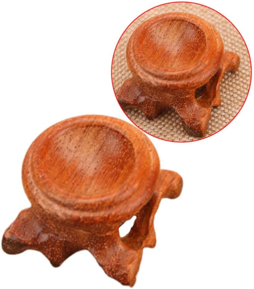 2pcs Calabash Solid Wood Crystal Ball Stand Vintage Home Store Xmas