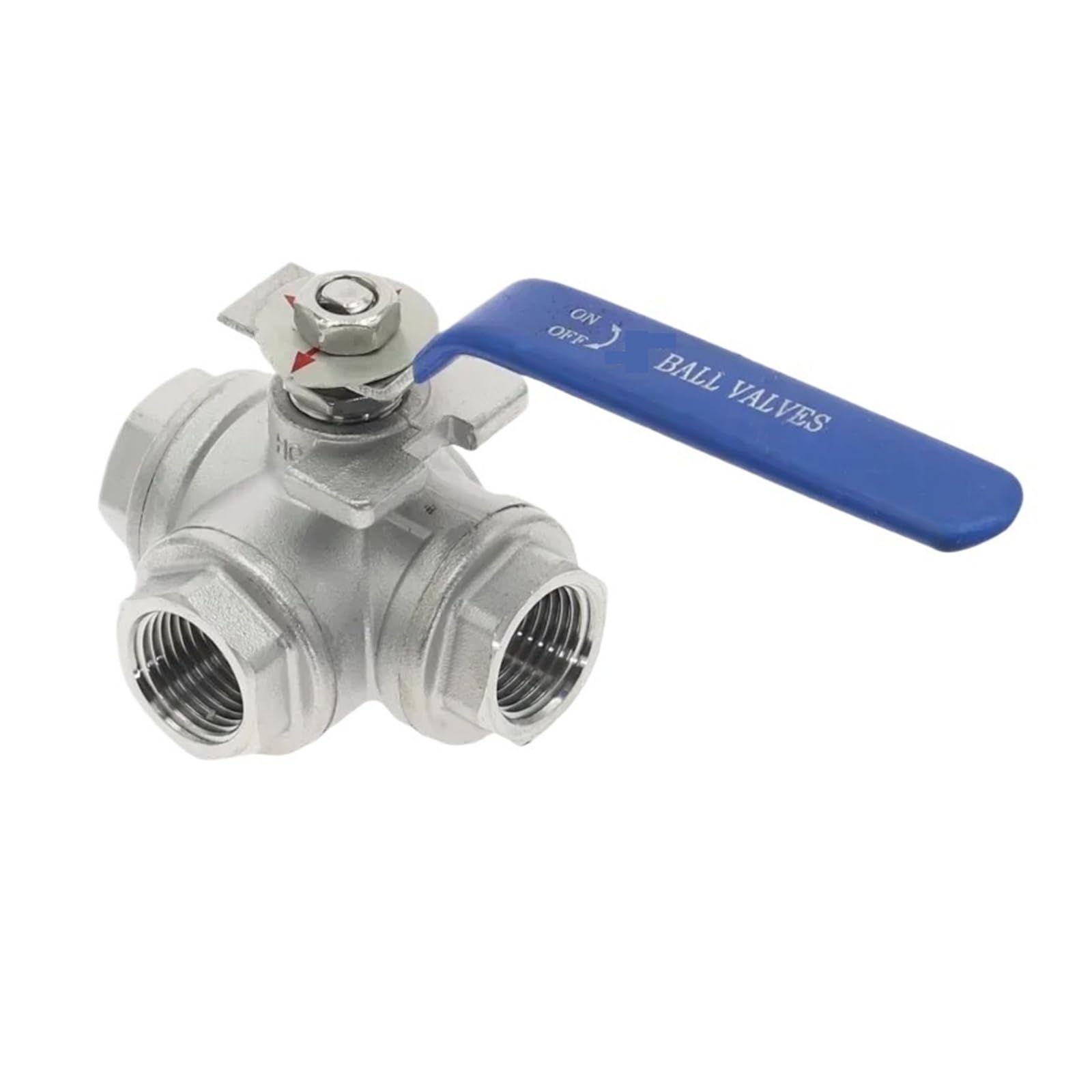 Vanne à boisseau sphérique 3 voies T en inox 304 femelle 1-1/4 pouce pour fluide