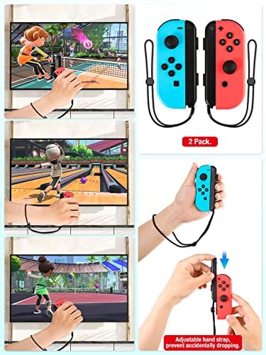 MoKo Switch Sports Accessories Bundle for Nintendo Switch/Switch OLED, 9 in 1 Kit with Soccer Leg Straps, Joy-Con Wrist Straps, Mario Golf Clubs Joycons Grips, Tennis Rackets and Chambara Game Sword