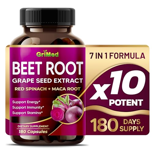 12,900mg Beet Root x12 Potency with Grape Seed Extract, Maca Root...