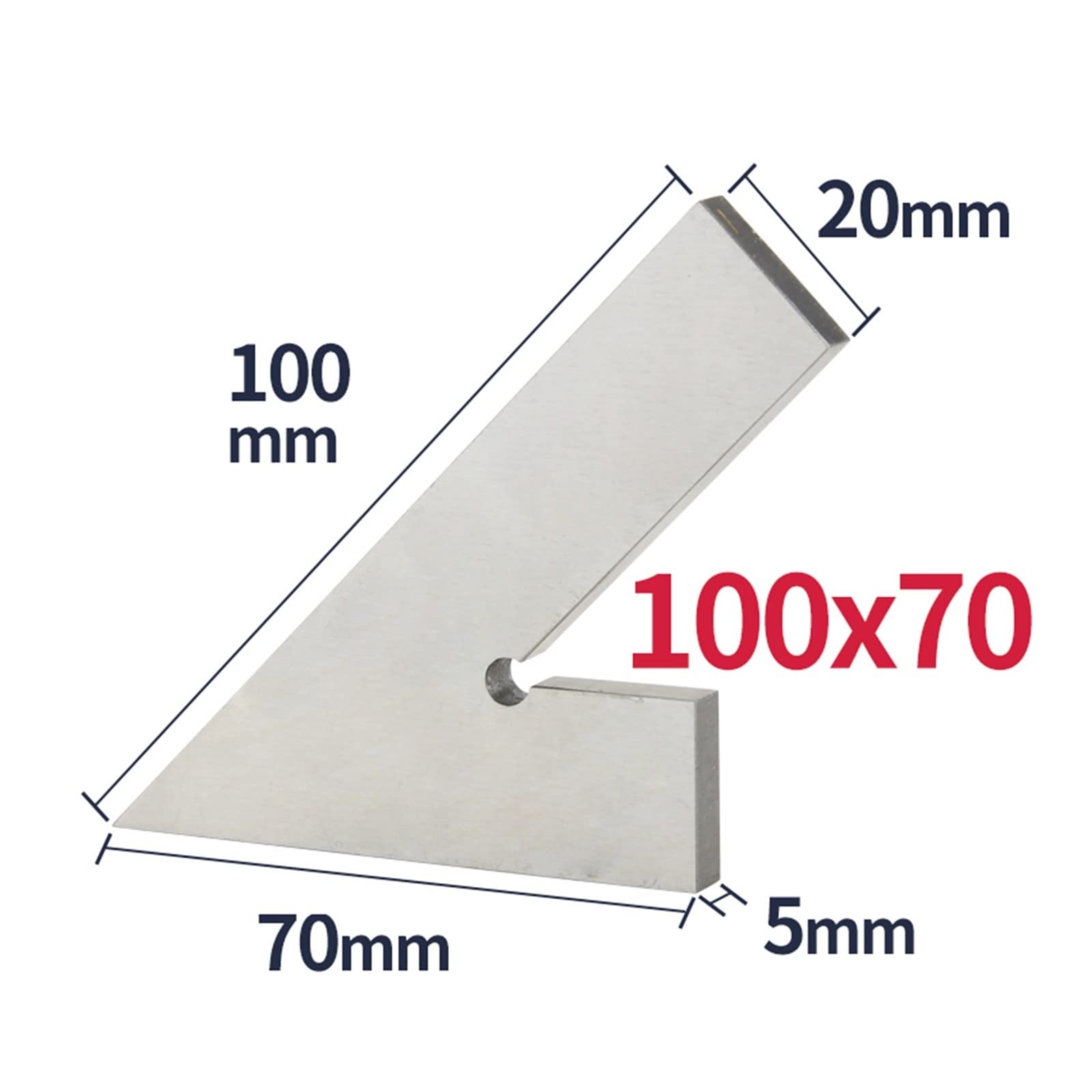 Set di blocchetti di riscontro 45 Gradi Bordo Piatto Quadrato Misura Multi Angolo Prova Piazza Set di Base Righello Strumento Squadre macchinista con(150x100 with Base 45)