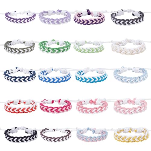 ANATTASOUL 20 PCS Sailor Knot Rope Bracelets for Women & Men - Adjustable Wedding, Birthday & Friendship Gift Set - Handmade Braided Cotton Knot Bracelets