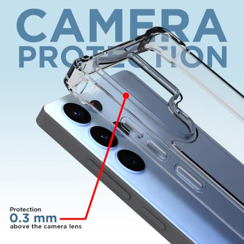 Image of Outlouders Back Cover for Samsung Galaxy S22 Ultra 5G Clear Transparent PC + TPU Bumper Case with Raised Edges for Shockproof Protection (Transparent)