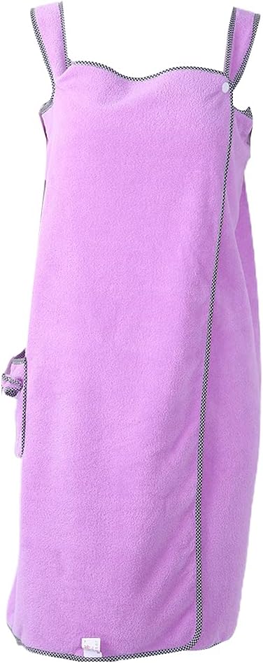 Women 4pcs Absorbent Coral Velvet Bath Wrap Cover Up Set Fleece Bathrobe Shower Towel Tube Dress With Hat Headband Wearable Beach Blanket Turban Hat