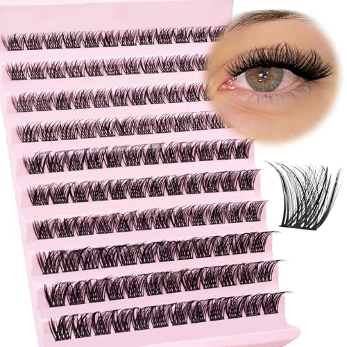 SLSXNL Natural Wispy Lash Clusters 9-14MM D Curl Cluster Eyelash Extensions Soft Eyelash Clusters,9mm 10mm 12mm 14mm False Eyelashes 120pcs Lash Clusters