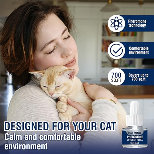 Piuess Katzen Beruhigung Katzenberuhiger Katze Entspannung Pheromon Beruhigungsmittel Entspannungs Anti Stress Mittel Hilft Bei Anzeichen Von Reduziert Konfliktverhalten 3X 48ml NachfüLlflakons(M)