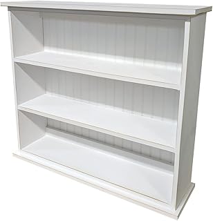 Sawdust City Pine Bookcase with 3 Shelves (Old - Cottage White)