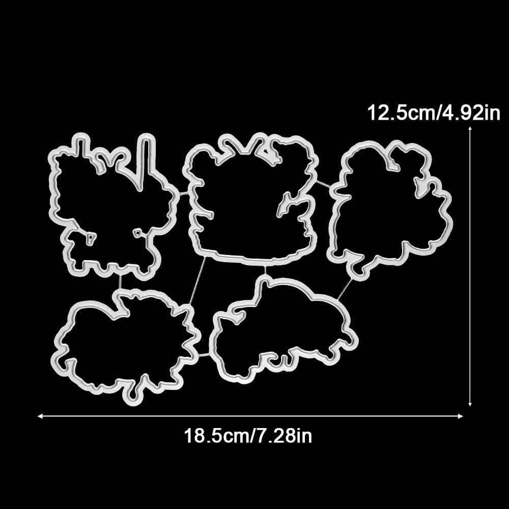 Animal Theme Clear Stamps and Metal Cutting Dies Set for Card Making DIY Scrapbooking Supplies Silicone Stamp Knife Mold for Albums Crafts (Cute Ladybugs 7.9 x 5.9 in) image 4