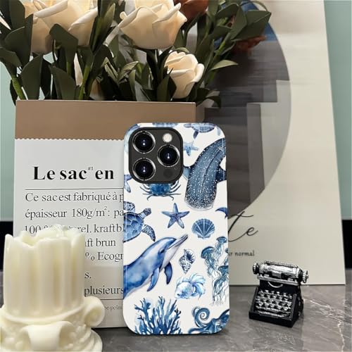 Wqwaxxc Compatible with iPhone 14 Pro Case,Glossy 2-in-1 Sleek All-Inclusive Dual-Layer Material Soft TPU + PC Back for Reef Whale Shark Ocean Sea Coral - image 4