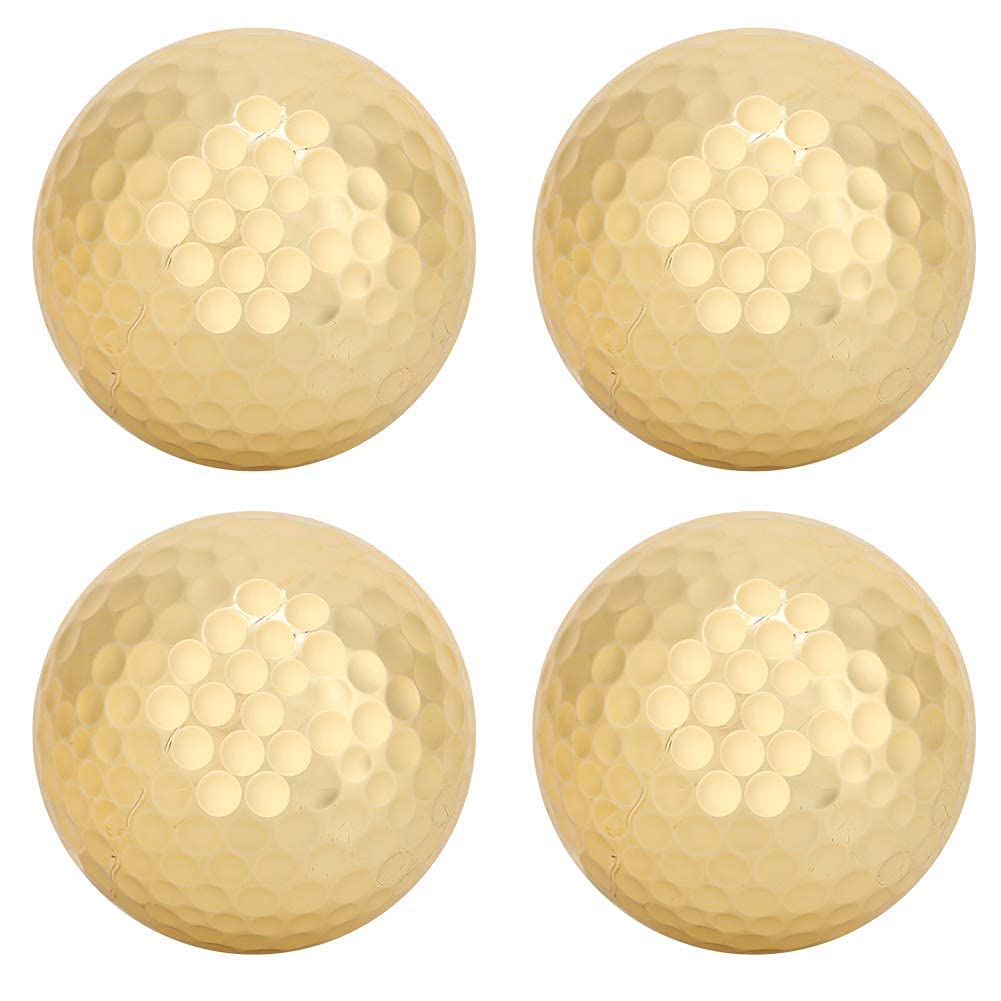 Ejoyous Piłki Golfowe, Złote, Podwójna Warstwa, 4 Sztuki, do Ćwiczeń i Treningu