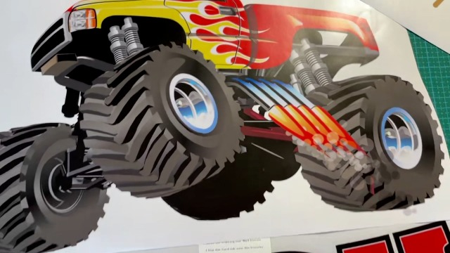 Vinilo decorativo Monster Truck personalizado para pared miniatura 7