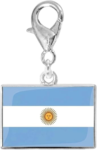 Argentina Flag Key Charm Keychain Stainless Steel Key Ring Bag Charm Souvenir Gift