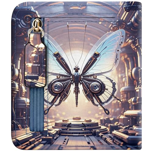 Image of Gostwo Small Wallet for Women, Slim Bifold Credit Card Holder, Compact RFID Blocking Cash Wallet, Billfolds Thin Leather Zipper Pocket, Mini Wallet Gift for Ladies Teen Girls Travel with ID Window