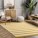 nuLOOM Gracen Cotton Stripe Accent Rug, 3x5, Yellow
